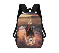 sinyumoney Sac À Dos Scolaire Pour Enfants Imprimé En 3D Mirrored Lion And Cub, Grande Capacité, Idéal Pour Les Voyages, Les Livres Et L'école.