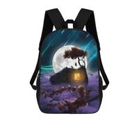 sinyumoney Sac À Dos Scolaire Pour Enfants Imprimé En 3D Moonlit Treehouse Adventure Sacs À Dos, Sacs À Dos De Voyage Décontractés, Grand Sac À Dos De Jour Pour Garçons 17inch