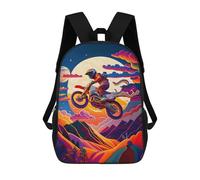 sinyumoney Sac À Dos Scolaire Pour Enfants Imprimé En 3D Motorcycle Dreams in Colorful Sky, Grande Capacité, Idéal Pour Les Voyages, Les Livres Et L'école.