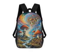 sinyumoney Sac À Dos Scolaire Pour Enfants Imprimé En 3D Mushroom Fantasy Landscape-3, Grande Capacité, Idéal Pour Les Voyages, Les Livres Et L'école.