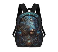 sinyumoney Sac À Dos Scolaire Pour Enfants Imprimé En 3D Mystical Cosmic Blue Lion, Grande Capacité, Idéal Pour Les Voyages, Les Livres Et L'école.