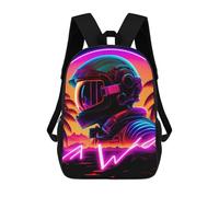 sinyumoney Sac À Dos Scolaire Pour Enfants Imprimé En 3D Neon Astronaut Sunset Sac À Dos De Sport Pour Garçons Et Filles, Sac À Dos Tendance 17inch
