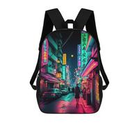 sinyumoney Sac À Dos Scolaire Pour Enfants Imprimé En 3D Neon Cityscape-102, Grande Capacité, Idéal Pour Les Voyages, Les Livres Et L'école.
