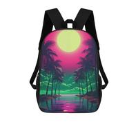 sinyumoney Sac À Dos Scolaire Pour Enfants Imprimé En 3D Neon Dreamscape Elegance Sac À Dos De Sport Pour Garçons Et Filles, Sac À Dos Tendance 17inch