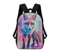 sinyumoney Sac À Dos Scolaire Pour Enfants Imprimé En 3D Neon Glitch Fox Sacs À Dos, Sacs À Dos De Voyage Décontractés, Grand Sac À Dos De Jour Pour Garçons 17inch