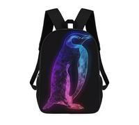 sinyumoney Sac À Dos Scolaire Pour Enfants Imprimé En 3D Neon Penguin Animal Sacs À Dos, Sacs À Dos De Voyage Décontractés, Grand Sac À Dos De Jour Pour Garçons 17inch