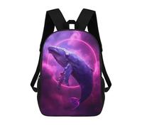 sinyumoney Sac À Dos Scolaire Pour Enfants Imprimé En 3D Neon Whale in The Space Sacs À Dos, Sacs À Dos De Voyage Décontractés, Grand Sac À Dos De Jour Pour Garçons 17inch