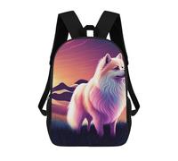 sinyumoney Sac À Dos Scolaire Pour Enfants Imprimé En 3D Neon Wolf in Twilight Sacs À Dos, Sacs À Dos De Voyage Décontractés, Grand Sac À Dos De Jour Pour Garçons 17inch