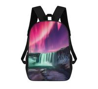 sinyumoney Sac À Dos Scolaire Pour Enfants Imprimé En 3D Northern Lights Waterfall Sac À Dos De Sport Pour Garçons Et Filles Sac À Dos Tendance 17inch