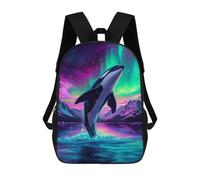sinyumoney Sac À Dos Scolaire Pour Enfants Imprimé En 3D Orca Under Aurora Borealis Sac À Dos De Sport Pour Garçons Et Filles, Sac À Dos Tendance 17inch