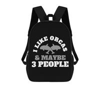 sinyumoney Sac À Dos Scolaire Pour Enfants Imprimé En 3D Orcas Whales Introvert Sacs À Dos, Sacs À Dos De Voyage Décontractés, Grand Sac À Dos De Jour Pour Garçons 17inch