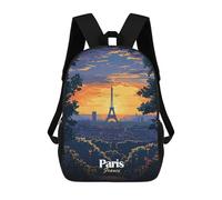 sinyumoney Sac À Dos Scolaire Pour Enfants Imprimé En 3D Paris Sunset Skyline Sac À Dos De Sport Pour Garçons Et Filles, Sac À Dos Tendance 17inch