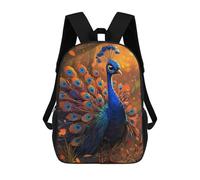 sinyumoney Sac À Dos Scolaire Pour Enfants Imprimé En 3D Peacock with Spread Feathers Sac À Dos De Sport Pour Garçons Et Filles, Sac À Dos Tendance 17inch