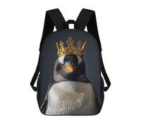 sinyumoney Sac À Dos Scolaire Pour Enfants Imprimé En 3D Penguin King, Grande Capacité, Idéal Pour Les Voyages, Les Livres Et L'école.