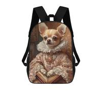 sinyumoney Sac À Dos Scolaire Pour Enfants Imprimé En 3D Pink Elegance Chihuahua Royal Dog Wall Art Chihuahua in Royal Attire Sac À Dos De Sport Pour Garçons Et Filles, Sac À Dos Tendance 17inch