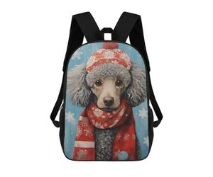 sinyumoney Sac À Dos Scolaire Pour Enfants Imprimé En 3D Poodle Dog Look Art Sacs À Dos, Sacs À Dos De Voyage Décontractés, Grand Sac À Dos De Jour Pour Garçons 17inch