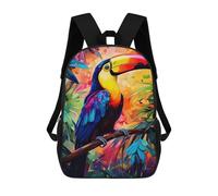 sinyumoney Sac À Dos Scolaire Pour Enfants Imprimé En 3D Rainbow Toucan in Paradise, Grande Capacité, Idéal Pour Les Voyages, Les Livres Et L'école.