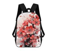 sinyumoney Sac À Dos Scolaire Pour Enfants Imprimé En 3D Red Flower Sac À Dos De Sport Pour Garçons Et Filles, Sac À Dos Tendance 17inch
