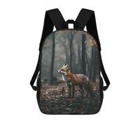 sinyumoney Sac À Dos Scolaire Pour Enfants Imprimé En 3D Red Fox in Forest Sacs À Dos, Sacs À Dos De Voyage Décontractés, Grand Sac À Dos De Jour Pour Garçons 17inch