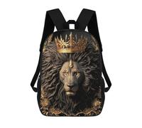 sinyumoney Sac À Dos Scolaire Pour Enfants Imprimé En 3D Regal Lion Majesty -5 Sacs À Dos, Sacs À Dos De Voyage Décontractés, Grand Sac À Dos De Jour Pour Garçons 17inch