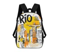 sinyumoney Sac À Dos Scolaire Pour Enfants Imprimé En 3D Rio De Janeiro Travel Sacs À Dos, Sacs À Dos De Voyage Décontractés, Grand Sac À Dos De Jour Pour Garçons 17inch