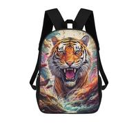 sinyumoney Sac À Dos Scolaire Pour Enfants Imprimé En 3D Roaring Tiger in Vibrant Colors, Grande Capacité, Idéal Pour Les Voyages, Les Livres Et L'école.