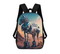 sinyumoney Sac À Dos Scolaire Pour Enfants Imprimé En 3D Robotic Unicorn in Desert Sunset Sacs À Dos, Sacs À Dos De Voyage Décontractés, Grand Sac À Dos De Jour Pour Garçons 17inch