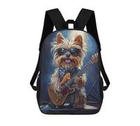 sinyumoney Sac À Dos Scolaire Pour Enfants Imprimé En 3D Rock Star Yorkie Guitar Painting, Grande Capacité, Idéal Pour Les Voyages, Les Livres Et L'école.