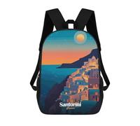sinyumoney Sac À Dos Scolaire Pour Enfants Imprimé En 3D Santorini Sunset Sac À Dos De Sport Pour Garçons Et Filles Sac À Dos Tendance 17inch
