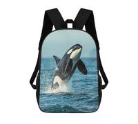 sinyumoney Sac À Dos Scolaire Pour Enfants Imprimé En 3D Sea Orca Whale Killer Sac À Dos De Sport Pour Garçons Et Filles, Sac À Dos Tendance 17inch