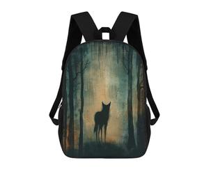 sinyumoney Sac À Dos Scolaire Pour Enfants Imprimé En 3D Shadowy Dingo in The Woods Sacs À Dos, Sacs À Dos De Voyage Décontractés, Grand Sac À Dos De Jour Pour Garçons 17inch