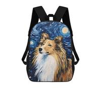 sinyumoney Sac À Dos Scolaire Pour Enfants Imprimé En 3D Shetland Sheepdog Night Sacs À Dos, Sacs À Dos De Voyage Décontractés, Grand Sac À Dos De Jour Pour Garçons 17inch