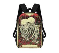 sinyumoney Sac À Dos Scolaire Pour Enfants Imprimé En 3D Skeleton Hug Tarot Sac À Dos De Sport Pour Garçons Et Filles, Sac À Dos Tendance 17inch