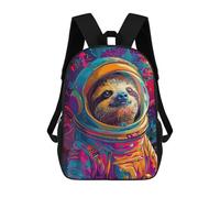 sinyumoney Sac À Dos Scolaire Pour Enfants Imprimé En 3D Sloth Astronaut Space Sac À Dos De Sport Pour Garçons Et Filles, Sac À Dos Tendance 17inch