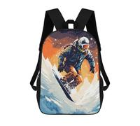 sinyumoney Sac À Dos Scolaire Pour Enfants Imprimé En 3D Snowboarder in Action -5 Sacs À Dos, Sacs À Dos De Voyage Décontractés, Grand Sac À Dos De Jour Pour Garçons 17inch