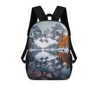 sinyumoney Sac À Dos Scolaire Pour Enfants Imprimé En 3D Snowy Mountain Reflection, Grande Capacité, Idéal Pour Les Voyages, Les Livres Et L'école.