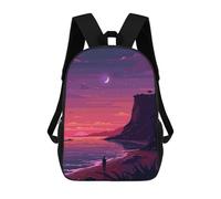 sinyumoney Sac À Dos Scolaire Pour Enfants Imprimé En 3D SoCal LA Sunset Pixel Art Sac À Dos De Sport Pour Garçons Et Filles, Sac À Dos Tendance 17inch