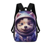 sinyumoney Sac À Dos Scolaire Pour Enfants Imprimé En 3D Space Baby Husky Sac À Dos De Sport Pour Garçons Et Filles Sac À Dos Tendance 17inch