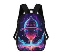 sinyumoney Sac À Dos Scolaire Pour Enfants Imprimé En 3D Space Rocket Sacs À Dos, Sacs À Dos De Voyage Décontractés, Grand Sac À Dos De Jour Pour Garçons 17inch