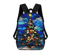sinyumoney Sac À Dos Scolaire Pour Enfants Imprimé En 3D Stained Glass Christmas Tree Sac À Dos De Sport Pour Garçons Et Filles, Sac À Dos Tendance 17inch