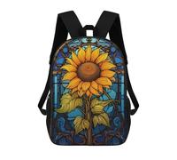 sinyumoney Sac À Dos Scolaire Pour Enfants Imprimé En 3D Stained Glass Sunflower Sac À Dos De Sport Pour Garçons Et Filles, Sac À Dos Tendance 17inch