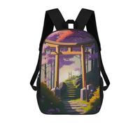 sinyumoney Sac À Dos Scolaire Pour Enfants Imprimé En 3D Stairs And Torii Gate Sac À Dos De Sport Pour Garçons Et Filles Sac À Dos Tendance 17inch