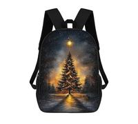 sinyumoney Sac À Dos Scolaire Pour Enfants Imprimé En 3D Starry Night Serenity Illuminated Christmas Tree Sac À Dos De Sport Pour Garçons Et Filles, Sac À Dos Tendance 17inch