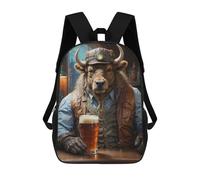 sinyumoney Sac À Dos Scolaire Pour Enfants Imprimé En 3D Steampunk Beer Buffalo Sacs À Dos, Sacs À Dos De Voyage Décontractés, Grand Sac À Dos De Jour Pour Garçons 17inch