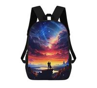 sinyumoney Sac À Dos Scolaire Pour Enfants Imprimé En 3D Stellar Love Sunset, Grande Capacité, Idéal Pour Les Voyages, Les Livres Et L'école.