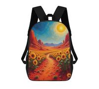 sinyumoney Sac À Dos Scolaire Pour Enfants Imprimé En 3D Sunflowers in Desert Landscape Sacs À Dos, Sacs À Dos De Voyage Décontractés, Grand Sac À Dos De Jour Pour Garçons 17inch