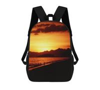 sinyumoney Sac À Dos Scolaire Pour Enfants Imprimé En 3D Sunset on The Beach Sac À Dos De Sport Pour Garçons Et Filles, Sac À Dos Tendance 17inch