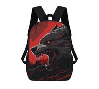 sinyumoney Sac À Dos Scolaire Pour Enfants Imprimé En 3D The Death Wolf Sac À Dos De Sport Pour Garçons Et Filles, Sac À Dos Tendance 17inch