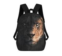 sinyumoney Sac À Dos Scolaire Pour Enfants Imprimé En 3D The Lion in The Dark Sacs À Dos, Sacs À Dos De Voyage Décontractés, Grand Sac À Dos De Jour Pour Garçons 17inch