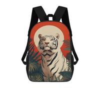 sinyumoney Sac À Dos Scolaire Pour Enfants Imprimé En 3D Tiger Jungle Sunset Art Print, Grande Capacité, Idéal Pour Les Voyages, Les Livres Et L'école.